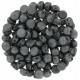 Czech 2-hole Cabochon beads 6mm Crystal Chrome Full Matted